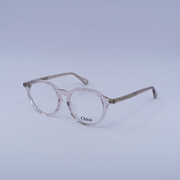 Chloe CH0012OA 001 Eyeglasses Transparent Pink 50mm Round Frame - Picture 5 of 11